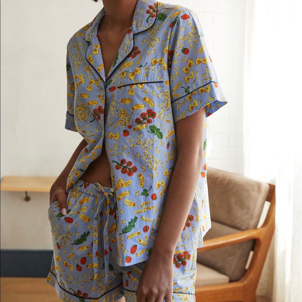 Anthropologie printfresh pasta party sleep set